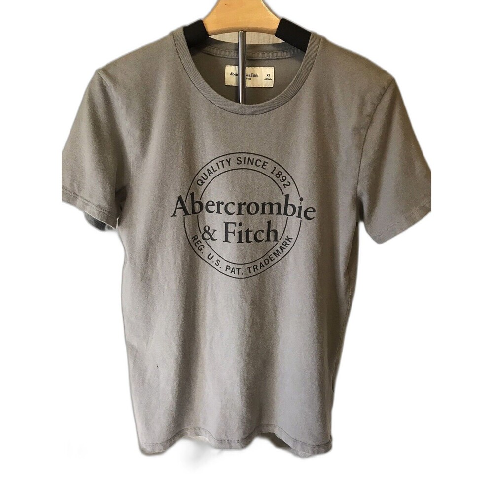 Abercrombie & Fitch New York T-Shirt Men's XS gray/green A&F Logo Front T-Shirt